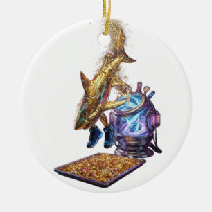 Modern Minimalist Luxury Cyber Shark Ceramic Tree Decoration