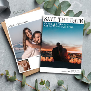 Modern Minimalist Magazine Style Save The Date