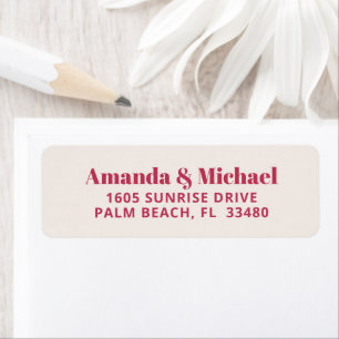 Modern Minimalist Magenta and Ecru Beige