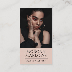 Modern Minimalist Makeup Artist Photo   Business Card