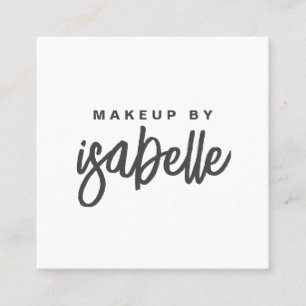 Modern Minimalist Makeup Artist Script Square Business Card