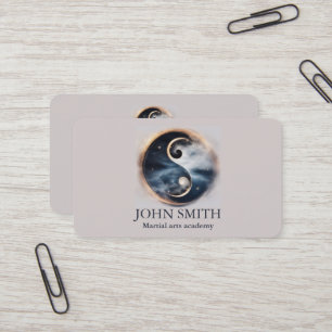 Modern Minimalist Martial Arts Yin Yang Karate  Business Card