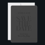Modern Minimalist Matte Black Chic Wedding Save The Date<br><div class="desc">Modern Minimalist Matte Black Chic Wedding Save the Date</div>
