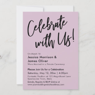 Modern Minimalist Mauve Pink Celebrate with Us! Invitation