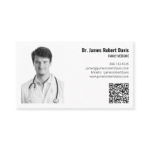 Modern Minimalist Medical Doctor Photo QR Code👨‍⚕