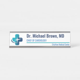 Modern Minimalist Medical Office Custom Doctor  Desk Name Plate