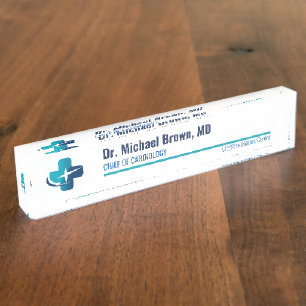 Modern Minimalist Medical Office Custom Doctor  Nameplate