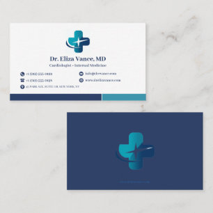 Modern Minimalist Medical Practice Custom Logo Business Card
