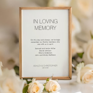 Modern Minimalist Memorial Wedding Poster