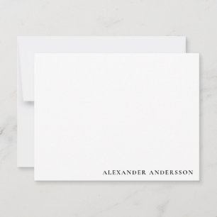 Modern Minimalist Men's Personalised Note Card