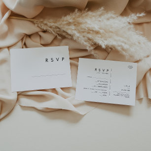 Modern Minimalist Menu Choice RSVP Card