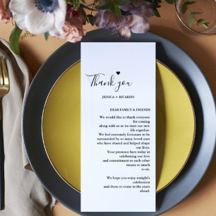 Modern Minimalist Menu + Thank You Note 