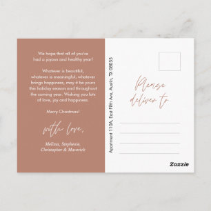 Modern Minimalist, Merriest Christmas Family Photo Postcard