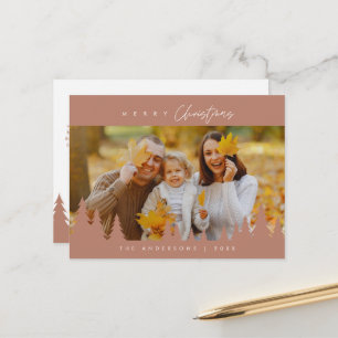 Modern Minimalist, Merriest Christmas Family Photo Postcard