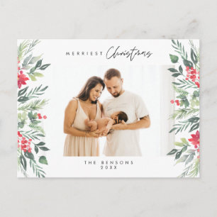 Modern Minimalist, Merriest Christmas Family  Post Postcard