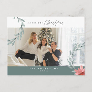 Modern Minimalist, Merriest Christmas Family  Post Postcard