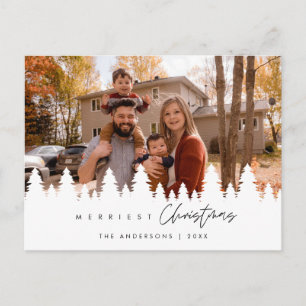 Modern Minimalist, Merriest Christmas Family Post Postcard