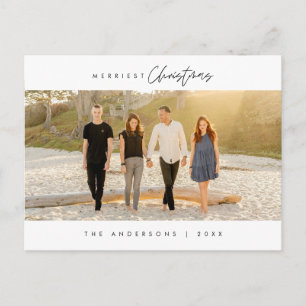 Modern Minimalist, Merriest Christmas Family  Postcard