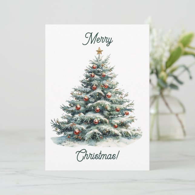 Modern  Minimalist  Merry Christmas Card (Standing Front)
