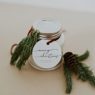 Modern Minimalist Merry Christmas Favour Tags