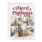 Modern Minimalist Merry Christmas Four Photo Retro