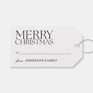 Modern Minimalist Merry Christmas Gift Tags