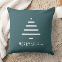 Modern Minimalist Merry Christmas Green Pine Tree