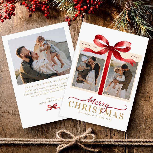 Modern Minimalist Merry Christmas Red Holiday Card (Creator Uploaded)