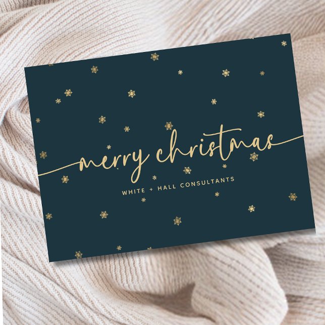 Modern Minimalist Merry Christmas Script Business Card (Creator Uploaded)