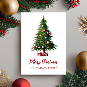 Modern Minimalist Merry Christmas Tree Holiday Card
