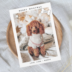 Modern Minimalist Merry Woofmas  Holiday Card