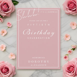 Modern Minimalist Milestone Surprise Birthday Invitation