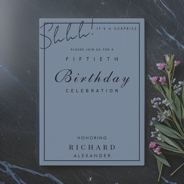 Modern Minimalist Milestone Surprise Birthday Invitation (Creator Uploaded)