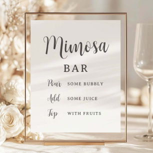 Modern Minimalist Mimosa Bar Party Tabletop Sign