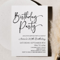 Modern Minimalist Minimal Simple Birthday Party