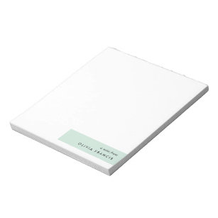 Modern Minimalist Mint Green Pastel Notepad