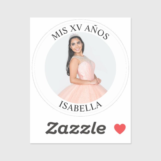 Modern Minimalist Mis XV Años Photo Tiny (Sheet)