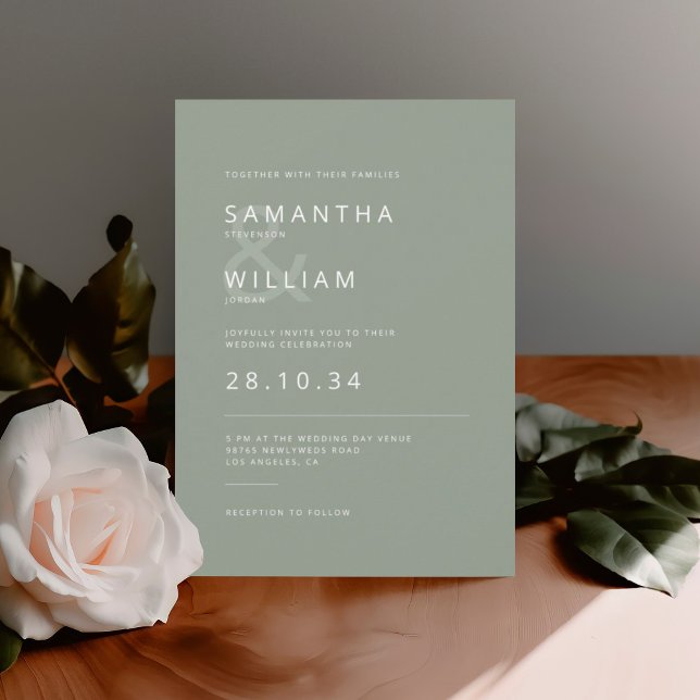 Modern minimalist mix & match elegant wedding invitation (Creator Uploaded)