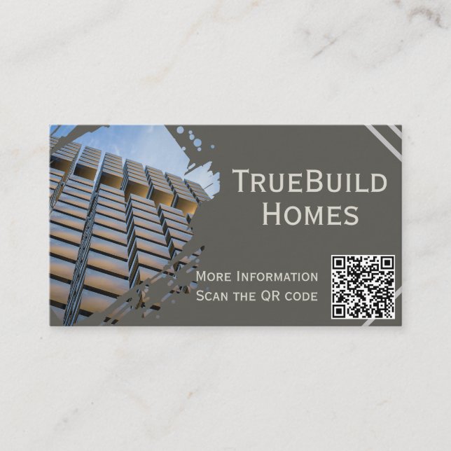 Modern Minimalist Monochrome elegant construction Business Card (Front)