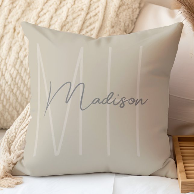 Modern Minimalist Monogram Beige Cushion (Creator Uploaded)