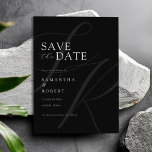 Modern Minimalist Monogram Black and White Wedding Save The Date<br><div class="desc">Modern wedding save the date card featuring personalised monogram and minimalist typography in black and white colour.</div>