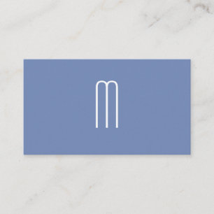 Modern Minimalist Monogram Blue Business Card