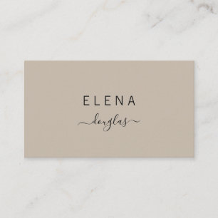 Modern Minimalist Monogram BrownNeutral Profession Business Card