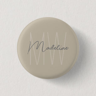 Modern Minimalist Monogram Button