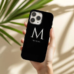 Modern Minimalist Monogram iPhone 16 Pro Max Case<br><div class="desc">This iPhone 16 case offers a perfect balance of style and functionality with its simple, modern design. The centerpiece is a minimalist monogram, featuring clean lines and a bold, contemporary font. Below the monogram, your first name is elegantly displayed, adding a personal yet subtle touch to the overall aesthetic. Designed...</div>