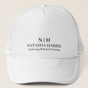 Modern Minimalist Monogram & Custom Logo Design Trucker Hat