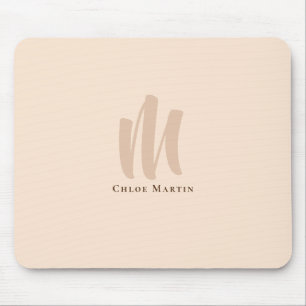 Modern Minimalist Monogram Custom Name Simple Mouse Mat