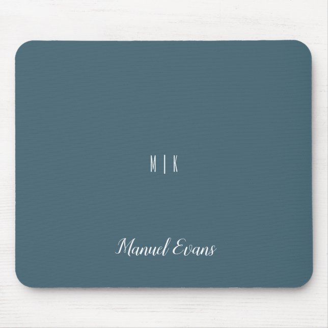  Modern Minimalist Monogram Deep Space Sparkle  Mouse Mat (Front)