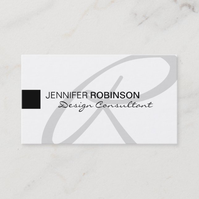 Modern Minimalist Monogram Elegant Professional Business Card (Front)