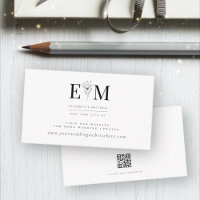 Modern Minimalist Monogram Foliage Wedding Website